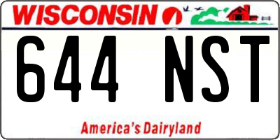 WI license plate 644NST