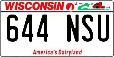 WI license plate 644NSU