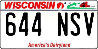 WI license plate 644NSV