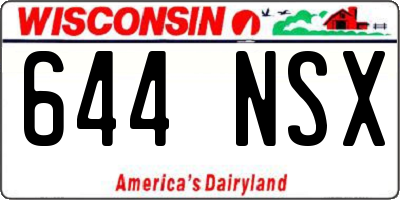 WI license plate 644NSX