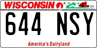 WI license plate 644NSY