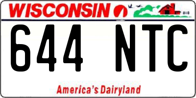WI license plate 644NTC