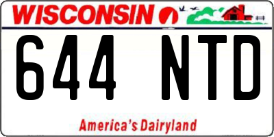WI license plate 644NTD