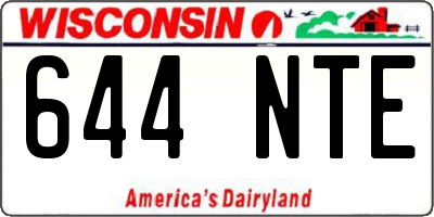 WI license plate 644NTE