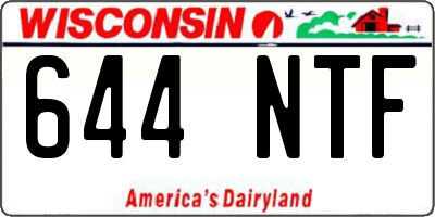 WI license plate 644NTF