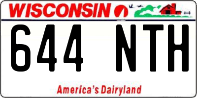 WI license plate 644NTH