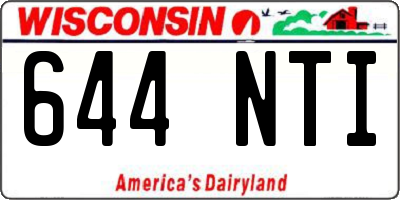 WI license plate 644NTI