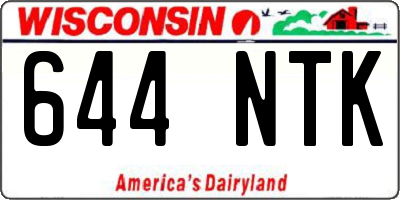 WI license plate 644NTK