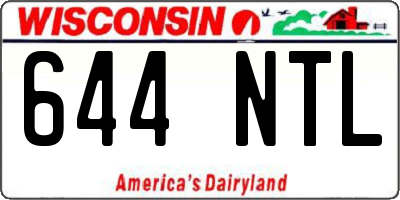 WI license plate 644NTL