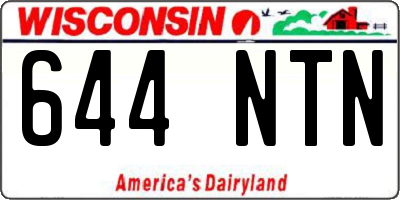 WI license plate 644NTN