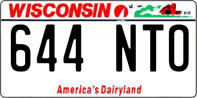 WI license plate 644NTO