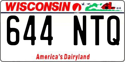 WI license plate 644NTQ