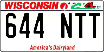 WI license plate 644NTT