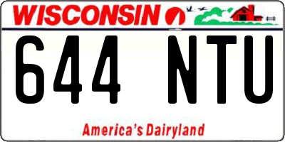 WI license plate 644NTU
