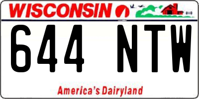 WI license plate 644NTW