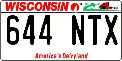 WI license plate 644NTX