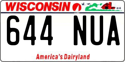 WI license plate 644NUA