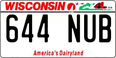 WI license plate 644NUB