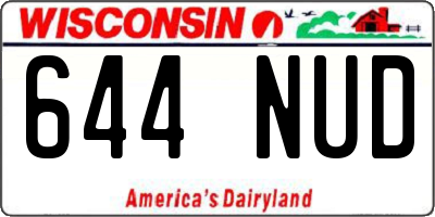 WI license plate 644NUD