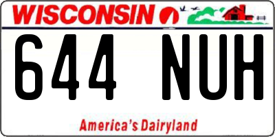 WI license plate 644NUH