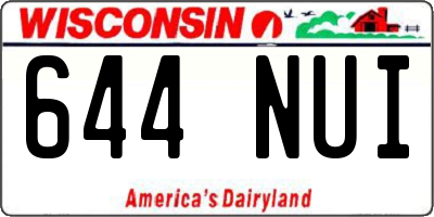 WI license plate 644NUI