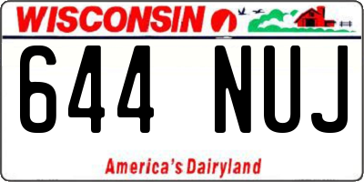 WI license plate 644NUJ