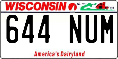 WI license plate 644NUM