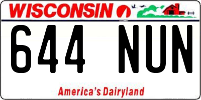 WI license plate 644NUN