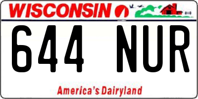 WI license plate 644NUR