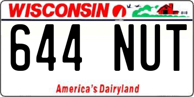 WI license plate 644NUT