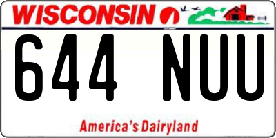 WI license plate 644NUU