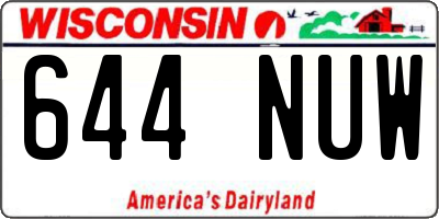 WI license plate 644NUW