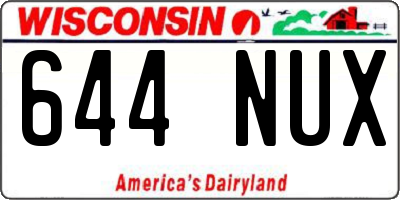WI license plate 644NUX