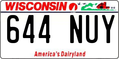WI license plate 644NUY