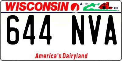 WI license plate 644NVA