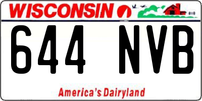 WI license plate 644NVB
