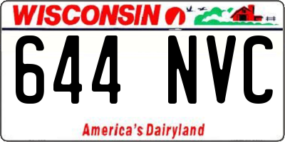 WI license plate 644NVC