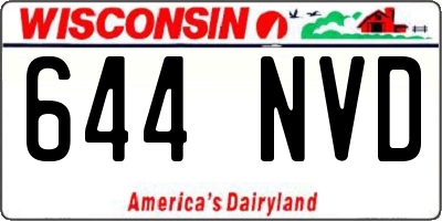WI license plate 644NVD