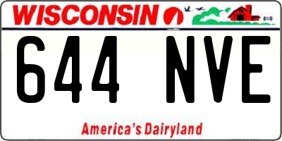 WI license plate 644NVE