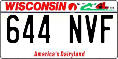 WI license plate 644NVF