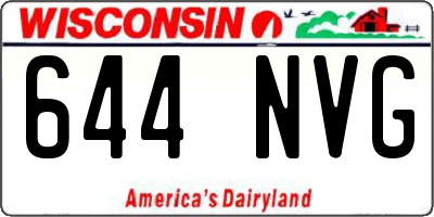 WI license plate 644NVG