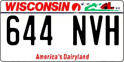 WI license plate 644NVH