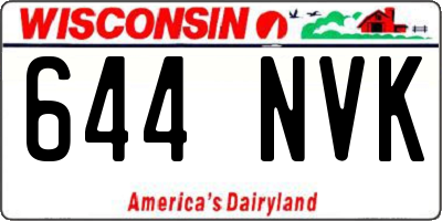 WI license plate 644NVK