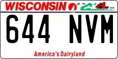 WI license plate 644NVM