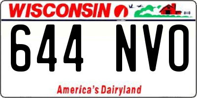 WI license plate 644NVO