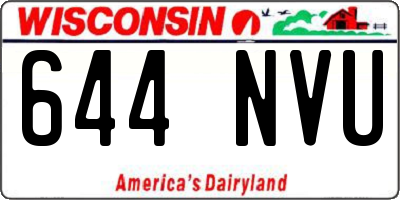 WI license plate 644NVU