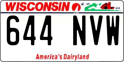 WI license plate 644NVW
