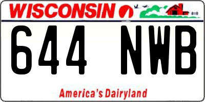 WI license plate 644NWB