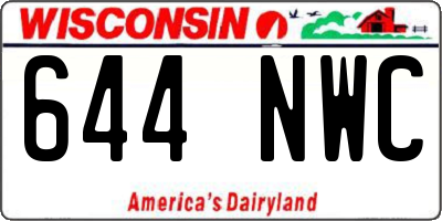 WI license plate 644NWC