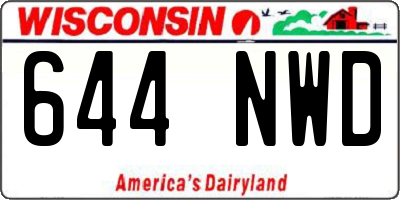 WI license plate 644NWD